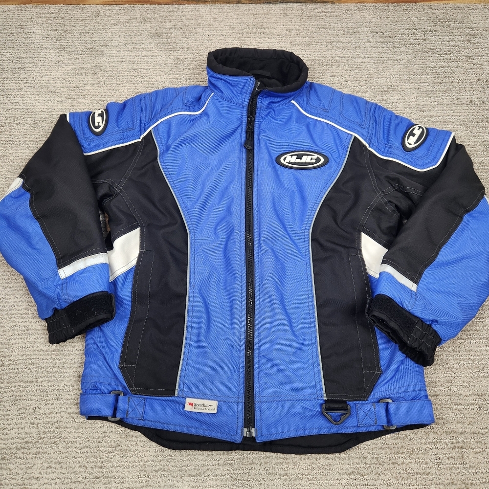 HJC Coat Youth L Snowmobile Outdoor Winter Sports Blue Black Reflective Jacket
